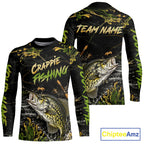 Personalized Crappie Performance Fishing Jerseys, Vintage Crappie Fish Tournament Fishing Shirts