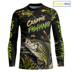 Personalized Crappie Performance Fishing Jerseys, Vintage Crappie Fish Tournament Fishing Shirts