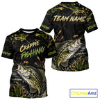 Personalized Crappie Performance Fishing Jerseys, Vintage Crappie Fish Tournament Fishing Shirts