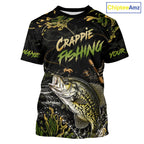 Personalized Crappie Performance Fishing Jerseys, Vintage Crappie Fish Tournament Fishing Shirts