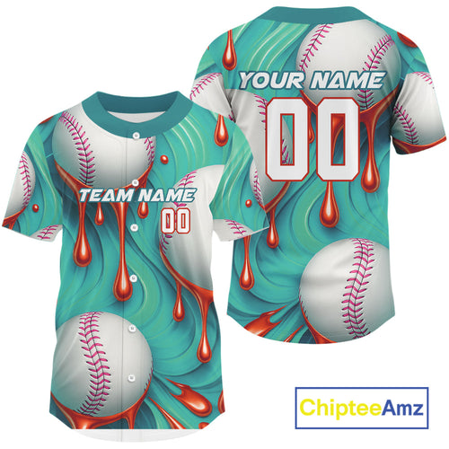 's Funny Baseball Jersey Custom Baseball Dripping With Baseball Team Shirts