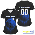 's Baseball Jersey Personalized Baseball Glitch Vertical Streak, Baseball Team
