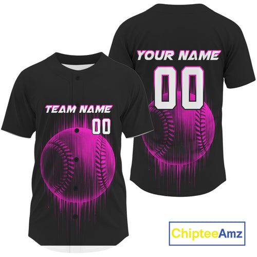 's Baseball Jersey Personalized Baseball Glitch Streak, Baseball Shirt For Newborn