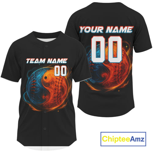 Custom Baseball Jersey Personalized Flaming 3D Baseball, Baseball Team Shirts
