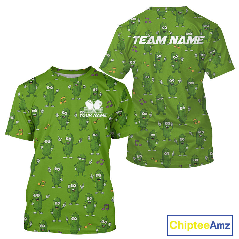 Custom Pickles Funny Pickleball T-Shirt Outfit Green Funny Pickleball Jersey