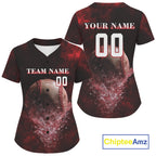 Custom Black & Red Cracked Baseball Ball Shirt Outfits Baseball Team Jersey