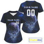 Custom Black & Blue Cracked Baseball Ball Shirt Outfits Baseball Team Jersey