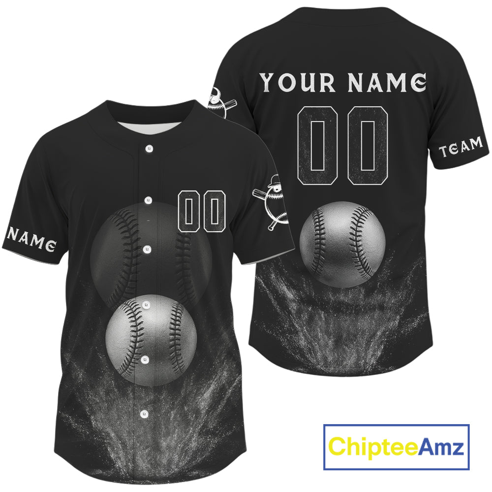 Baseball Jersey Personalized Silver Baseball Shirt, Baseball Jerseys