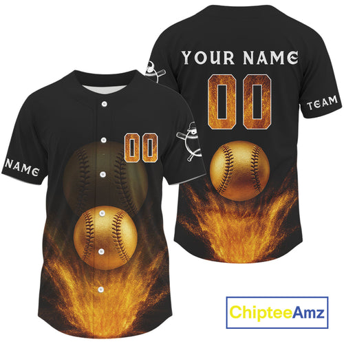 Baseball Jersey Personalized Gold Baseball Shirt, Baseball Jerseys
