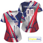 Personalized Red-Blue Baseball Jerseys Plays Baseball, Baseball Shirt