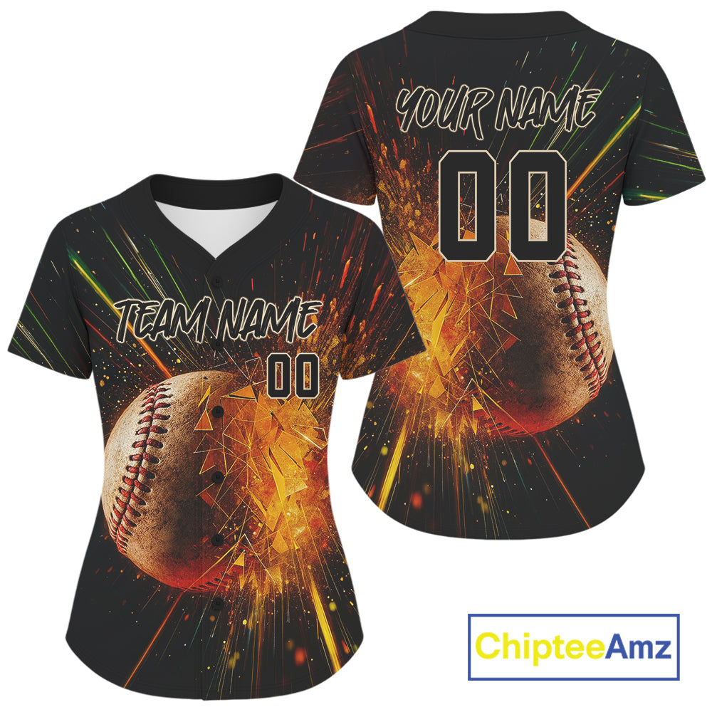 Custom Baseball Jersey Personalized Breaking Glass Baseball, Baseball Jerseys