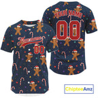 Personalized Blue Christmas Baseball Jerseys Xmas Holiday Baseball Jersey