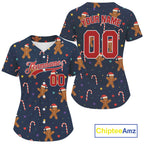 Personalized Blue Christmas Baseball Jerseys Xmas Holiday Baseball Jersey