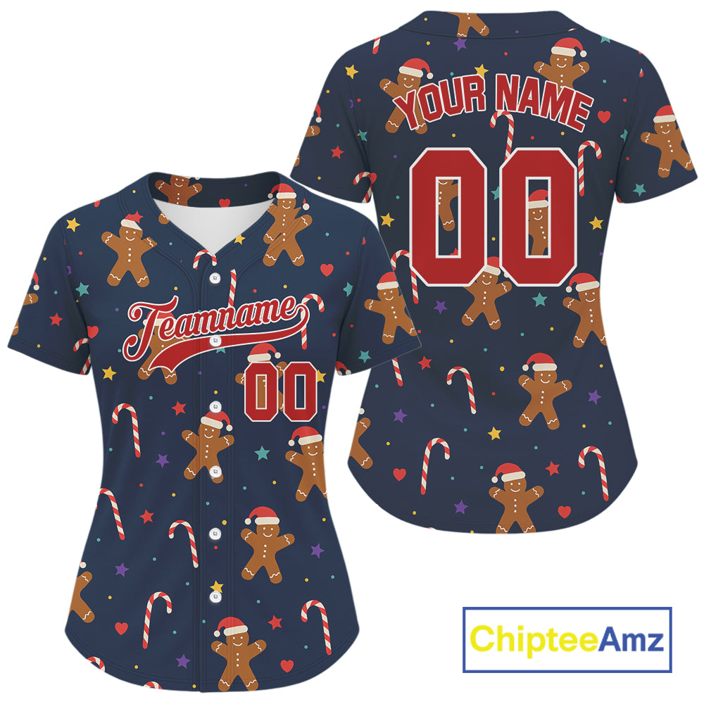Personalized Blue Christmas Baseball Jerseys Xmas Holiday Baseball Jersey