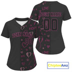 Custom 3D Pink Ribbon Baseball Jersey Health Care Support Authentic Baseball Jersey