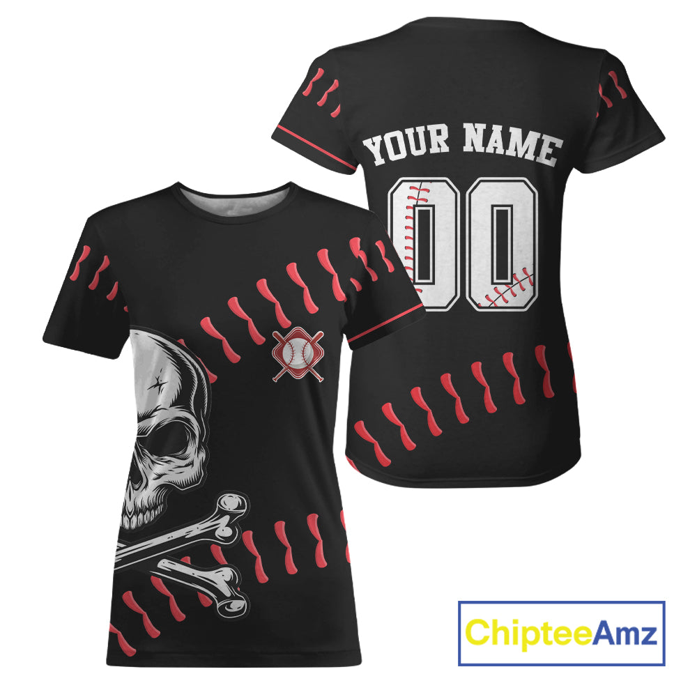 Black And Red Skull Baseball Jersey Custom Halloween Baseball Shirts