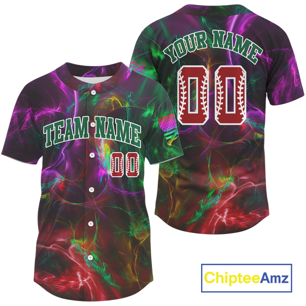 Custom Colorful 's Baseball Jersey Personalized Lightning Baseball Shirt For Fans