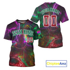 Custom Colorful 's Baseball T-Shirt Personalized Lightning Baseball Shirt For Fans