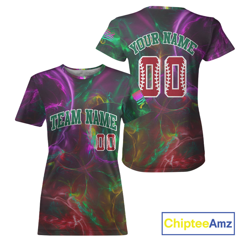 Custom Colorful 's Baseball T-Shirt Personalized Lightning Baseball Shirt For Fans
