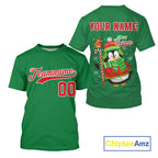 Custom Green Penguin Christmas 's Baseball T-Shirt Baseball Gifts For Xmas Holiday