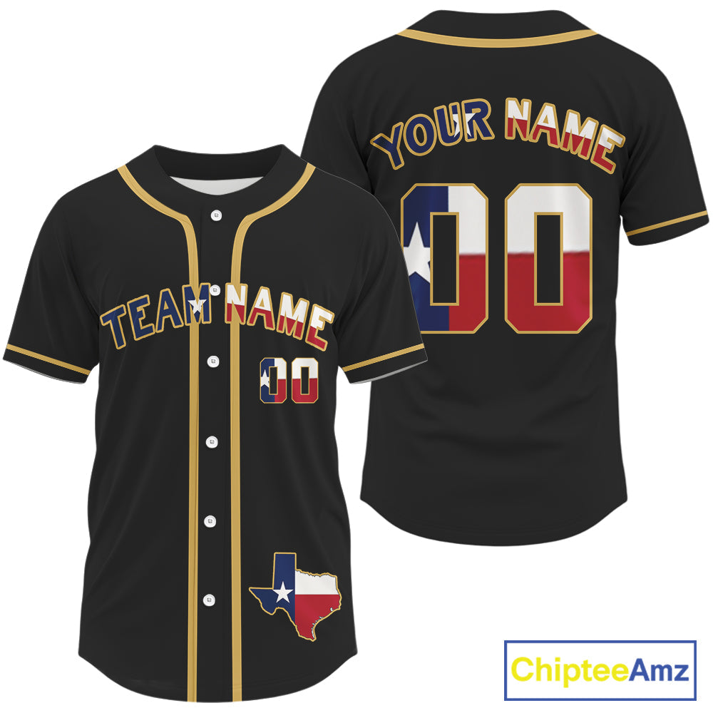 Custom Texas Flag Patriotic Baseball Jersey Baseball Patriotic Shirt