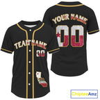 Custom California State Flag Patriotic Baseball Jersey Baseball Patriotic Shirt