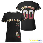Custom California State Flag Patriotic Baseball T-Shirt Baseball Patriotic Shirt