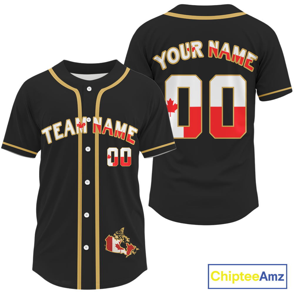 Custom Canada Flag Patriotic Baseball Jersey Baseball Patriotic Shirt
