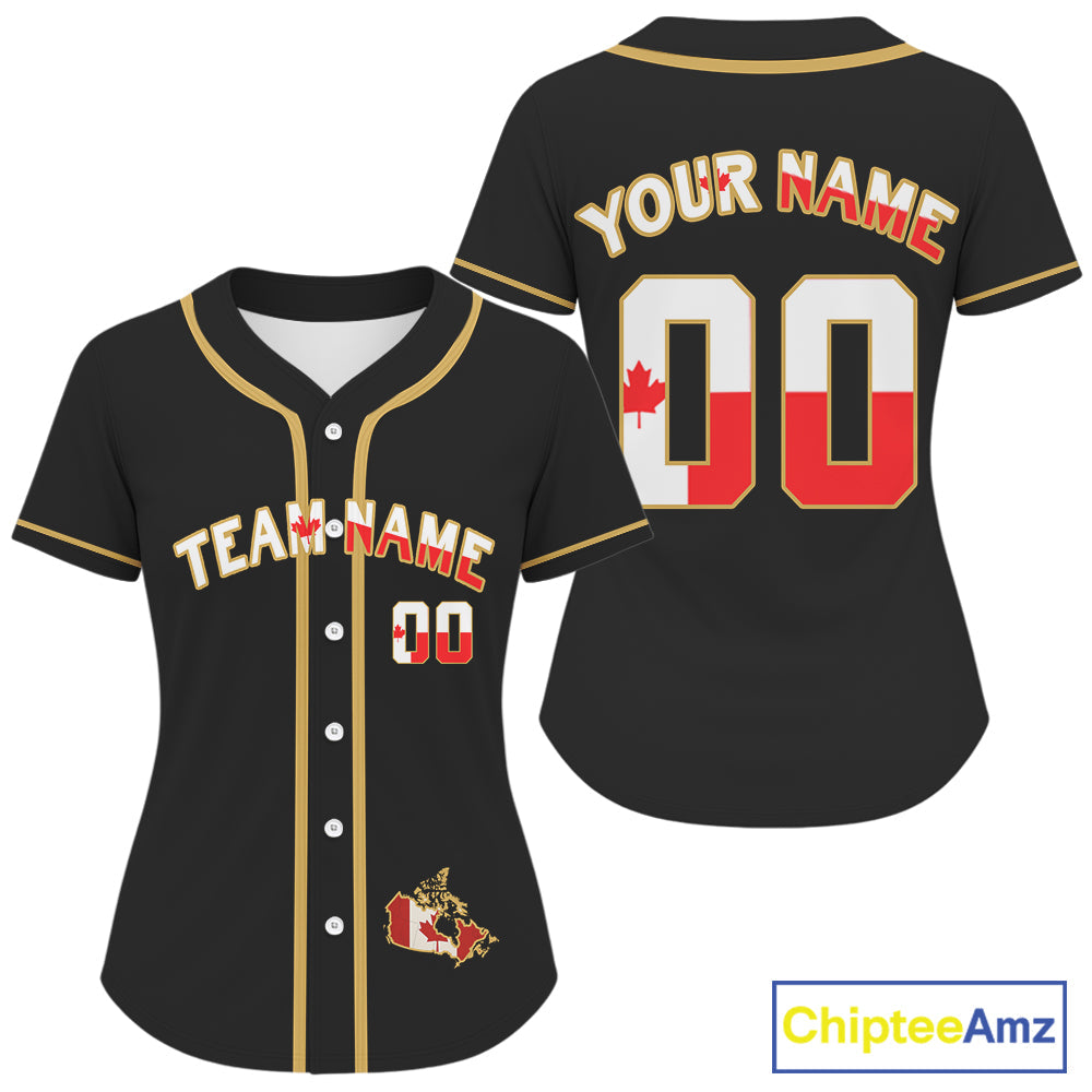 Custom Canada Flag Patriotic Baseball Jersey Baseball Patriotic Shirt
