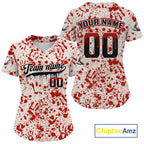 Custom Red Blood Halloween Baseball Shirt Creepy Baseball Tournament Jerseys