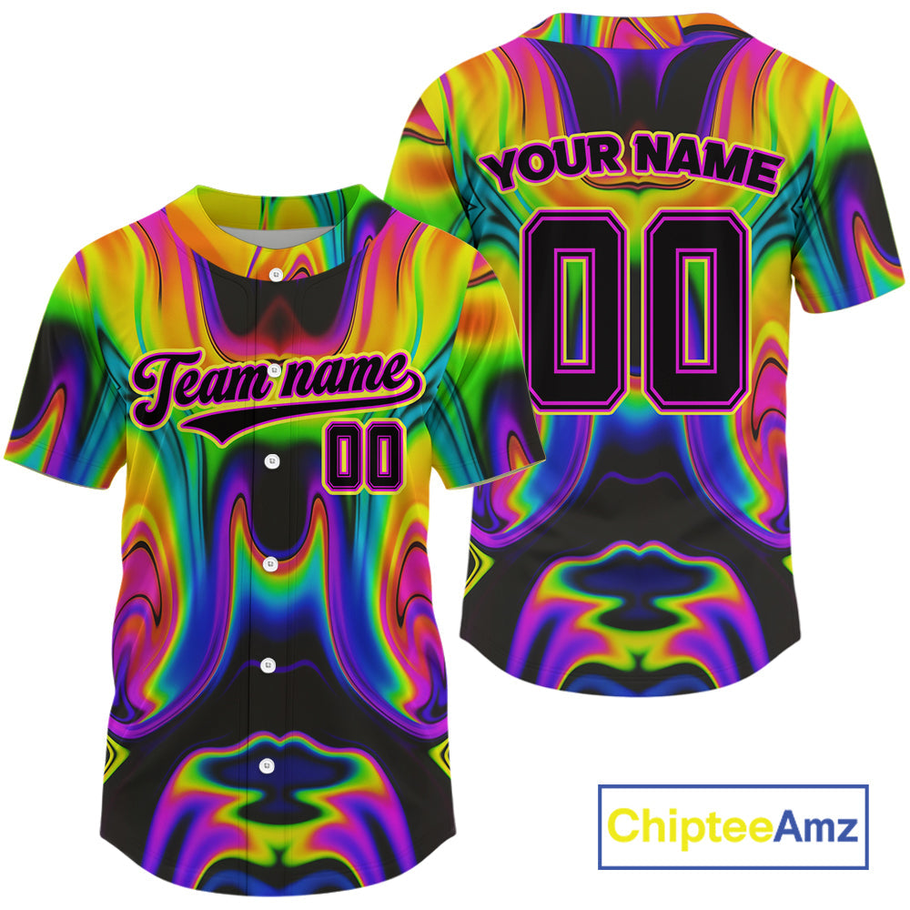 Personalized Holographic Baseball Jerseys Custom Authentic Baseball Jersey