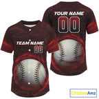 Custom Red - Black Lightning Baseball Ball Jersey, Outfits Baseball Jersey For Newborns