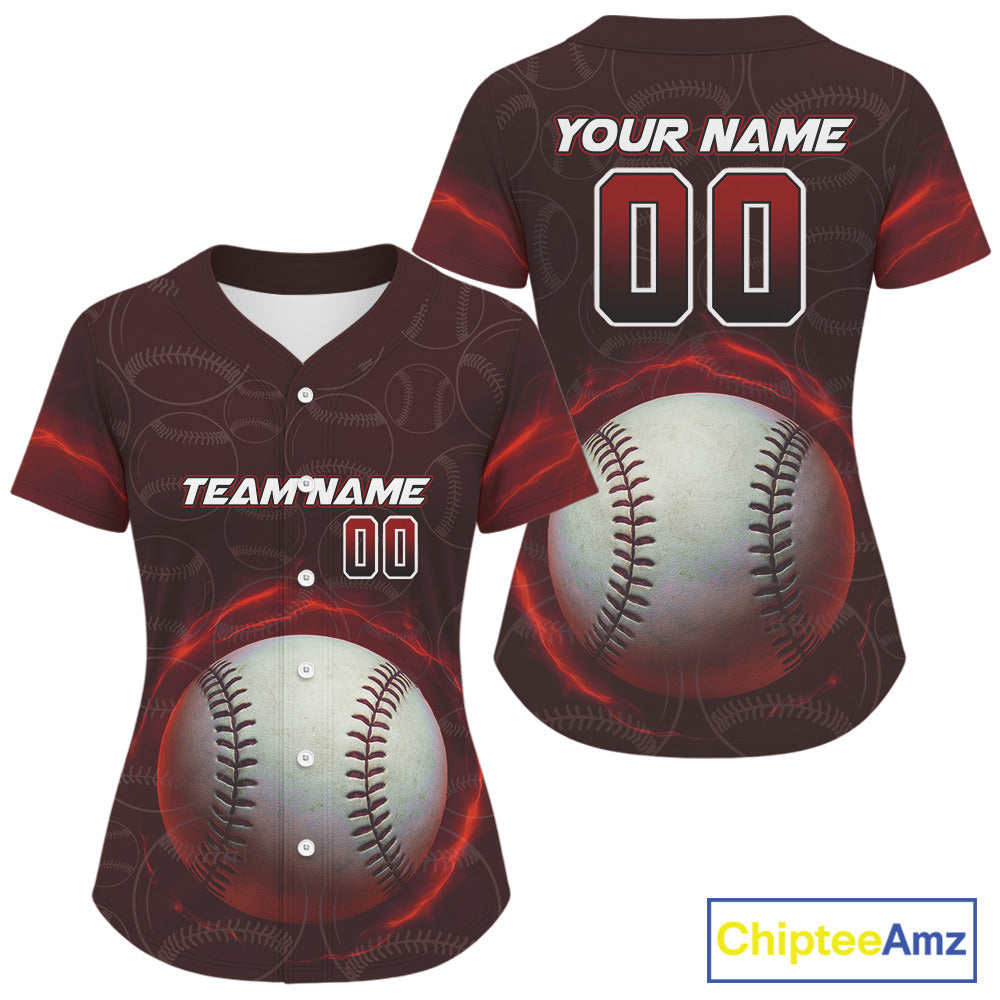 Custom Red - Black Lightning Baseball Ball Jersey, Outfits Baseball Jersey For Newborns