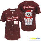 Custom Snowman Merry Christmas Baseball Jerseys Xmas Baseball Jerseys