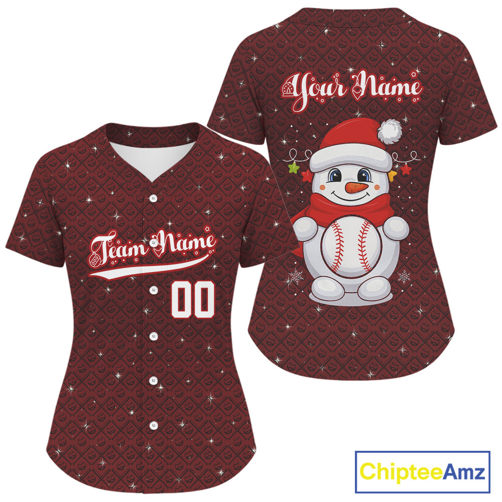Custom Snowman Merry Christmas Baseball Jerseys Xmas Baseball Jerseys