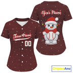 Custom Snowman Merry Christmas Baseball Jerseys Xmas Baseball Jerseys