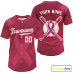 Custom Pink Ribbon Baseball Jerseys Breast Cancer Awareness Baseball Shirt