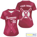 Custom Pink Ribbon Baseball Jerseys Breast Cancer Awareness Baseball Shirt