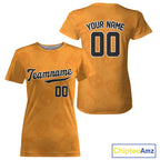 Custom Black Orange Halloween Baseball T-Shirt Halloween Baseball Team Shirt