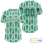 Custom Green Xmas Tree Christmas Baseball Jersey Christmas Baseball Jersey