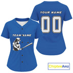 Custom Blue And White Minimalist Baseball Shirts Baseball Shirt Outfits