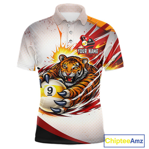 Red Thunders Tiger Claws Pool 8 Ball Billiard Shirt Personalized Billiard Team Jerseys