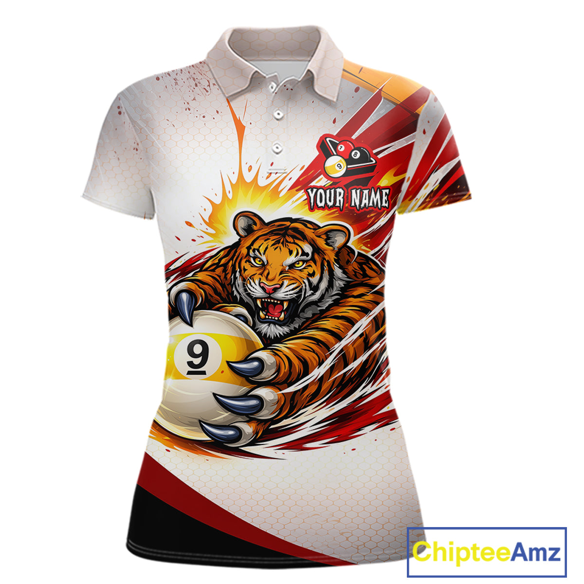 Red Thunders Tiger Claws Pool 8 Ball Billiard Shirt Personalized Billiard Team Jerseys