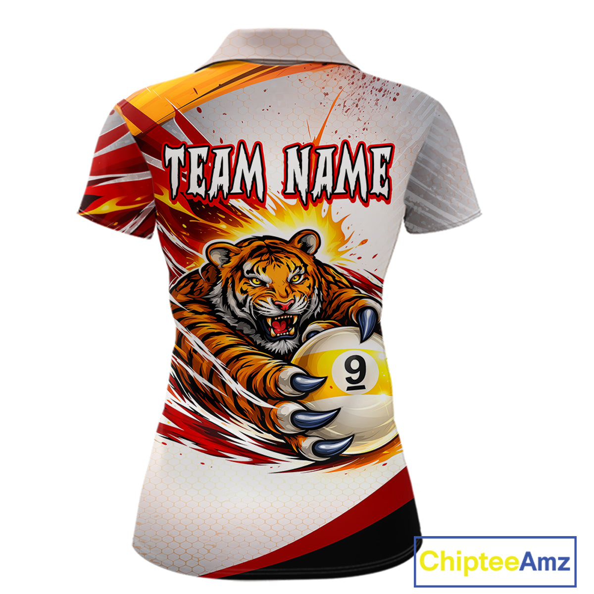 Red Thunders Tiger Claws Pool 8 Ball Billiard Shirt Personalized Billiard Team Jerseys