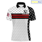 American Flag Golf Polo Shirt Custom Black And Red Patriotic Golf Team Shirt Golf Tops