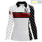 American Flag Golf Polo Shirt Custom Black And Red Patriotic Golf Team Shirt Golf Tops