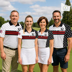 American Flag Golf Polo Shirt Custom Black And Red Patriotic Golf Team Shirt Golf Tops