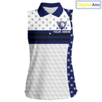 American Flag Golf Sleeveless Polo Shirt Custom Black And Blue Patriotic Golf Team Shirt Golf Tops