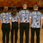 Personalized Winter Deer Bowling Polo 1/4-Zip Custom Deer Bowling Team Apparel