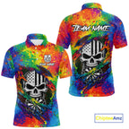Colorful Splatter Torn Dart Shirt Custom US Flag Skull Darts Team Outfits, Darts Gifts